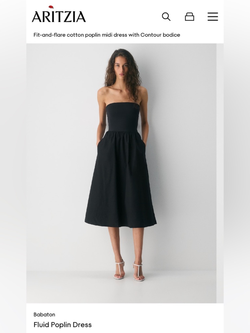 Babaton Strapless Black Dress Size XS
